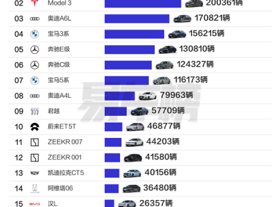 2025年20万以上汽车销量榜出炉：Model Y夺冠 小米强势跟上 ！