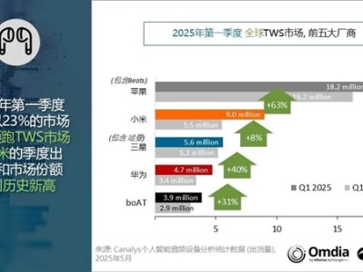 全球TWS耳机出货量最新排名：小米杀入第二 首次突破900万台 ！