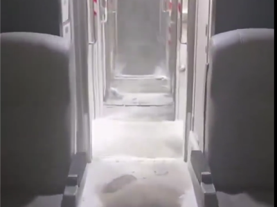 纽约暴雪肆虐！列车车厢被冰雪封冻 网友：太像雪国列车了 ！
