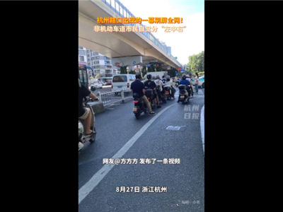 网友被杭州非机动车道秩序感惊到了：大家素质可太高了 !
